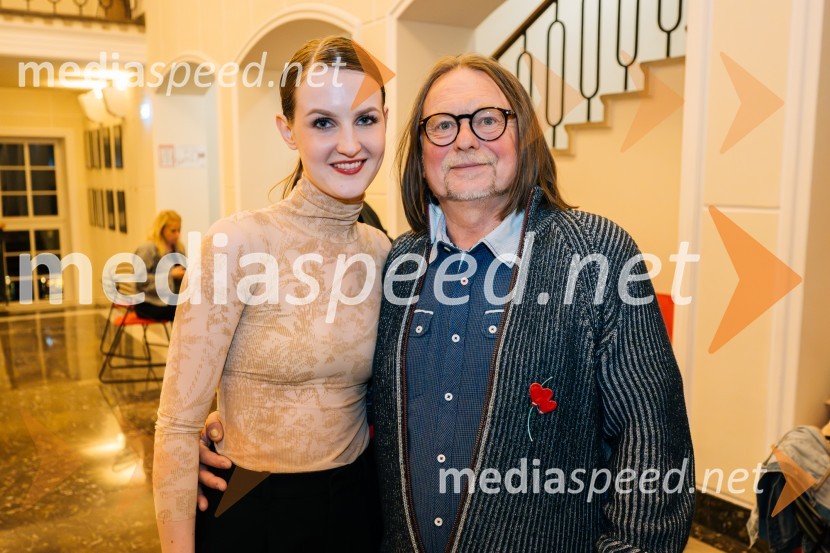  Lucija Harum, igralka, pevka;  Bojan Umek, igralecPremiera krstne uprizoritve drame v SLG Celje: Pet kraljev: K psihopatologiji neke monarhije