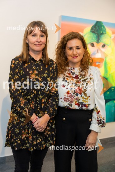  Barbara Kastelec, akademska slikarka;   Svetlana Almaš, vodja marketinga in komunikacij zavarovalnice GeneraliOdprtje razstave Barbare Kastelec: Gobe, hrana bogov v Generali galeriji