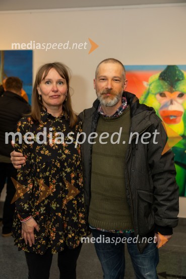  Barbara Kastelec, akademska slikarka;  Miha Perne, slikarOdprtje razstave Barbare Kastelec: Gobe, hrana bogov v Generali galeriji