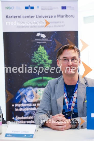  Klemen Geršak, vodja skupine za digitalno podporo strank v A1 SlovenijaTOP dogodek v okviru 11. karierne tržnice Univerze v Mariboru