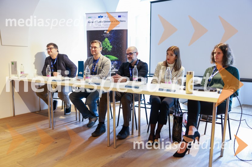 doc. dr. Domen Mongus, redni profesor in vodja Centra za pametna mesta in skupnosti, Univerza v Mariboru;;  Klemen Geršak, vodja skupine za digitalno podporo strank v A1 Slovenija; prof. dr. Dean Korošak,  prorektor za znanstvenoraziskovalno dejavnost Univerze v Mariboru; dr. Valentina Franca, strokovnjakinja za področje delovnega prava;  Špela Poklukar,  strokovnjakinja za umetno inteligenco; specialistka strojnega učenjaTOP dogodek v okviru 11. karierne tržnice Univerze v Mariboru