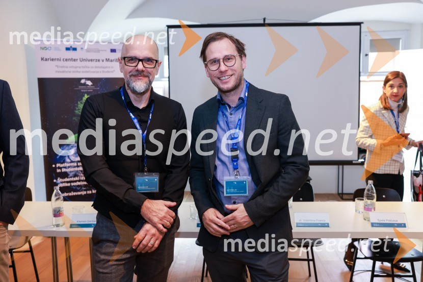 prof. dr. Dean Korošak,  prorektor za znanstvenoraziskovalno dejavnost Univerze v Mariboru;  Matej Kosi Hederih, vodja Kariernega centra Univerze v MariboruTOP dogodek v okviru 11. karierne tržnice Univerze v Mariboru