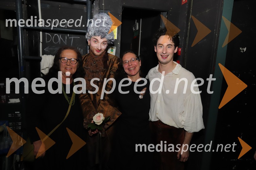  Metka Damjan, lektorica;  Matija Stipanič, igralec;  Polonca Rajšp, dramska šepetalka;  Žan Koprivnik, igralecAmadeus, premiera drame v SNG Maribor