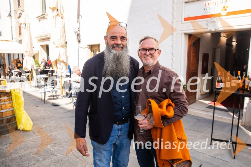  Jean-Michel Morel, Vinska klet Kabaj;  Janez Bratovž,  kuharski mojster, JB RestavracijaOrange Wine Festival Izola 2024