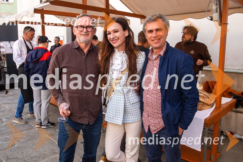  Janez Bratovž,  kuharski mojster, JB Restavracija;  Erter Pust,  novinarka TV Koper Capodistria;  Primož Lavrenčič, posestvo BurjaOrange Wine Festival Izola 2024