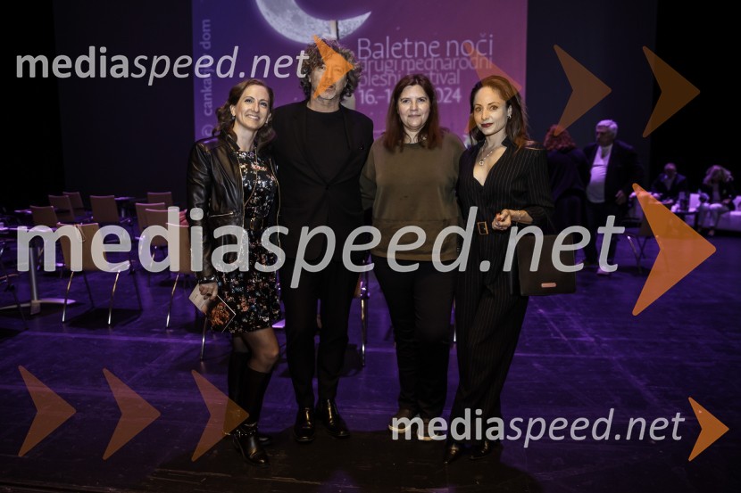  Katja Ogrin, kustosinja, Cankarjev dom;  Renato Zanella, umetniški direktor ljubljanskega baleta;  Teja Pelko, novinarka, Svet24;  Ana Klašnja, balerinaNovinarska konferenca ob 2. mednarodnem festivalu Baletne noči