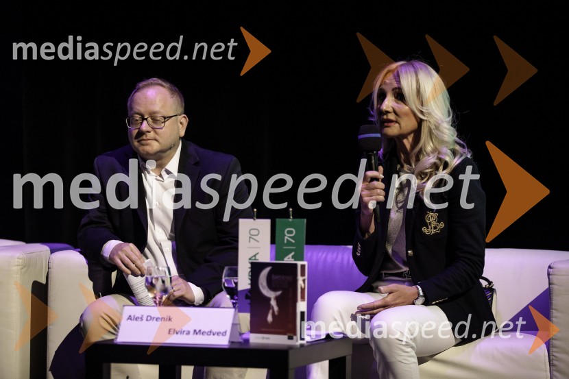 mag. Aleš Drenik, vodja programa resne glasbe, opere in balet, Cankarjev dom;  Elvira Medved,  vodja Službe za odnose z javnostmi Krka d.d.Novinarska konferenca ob 2. mednarodnem festivalu Baletne noči