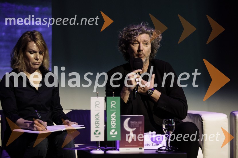  Anina Oblak, prevajalka;  Renato Zanella, umetniški direktor ljubljanskega baletaNovinarska konferenca ob 2. mednarodnem festivalu Baletne noči