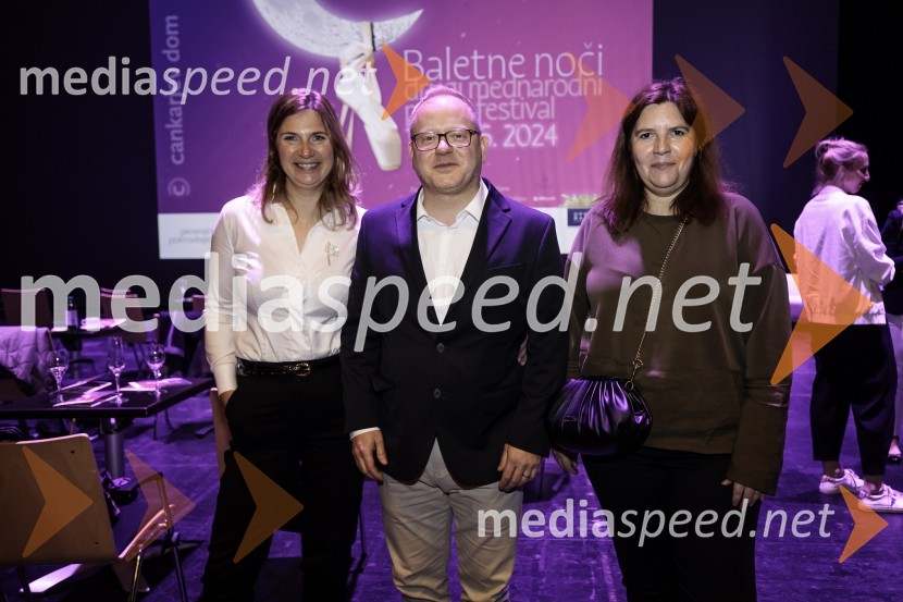  Barbara Čepirlo Čičigoj, odnosi z javnostjo Opera in Balet Ljubljana; mag. Aleš Drenik, vodja programa resne glasbe, opere in balet, Cankarjev dom;  Teja Pelko, novinarka, Svet24Novinarska konferenca ob 2. mednarodnem festivalu Baletne noči