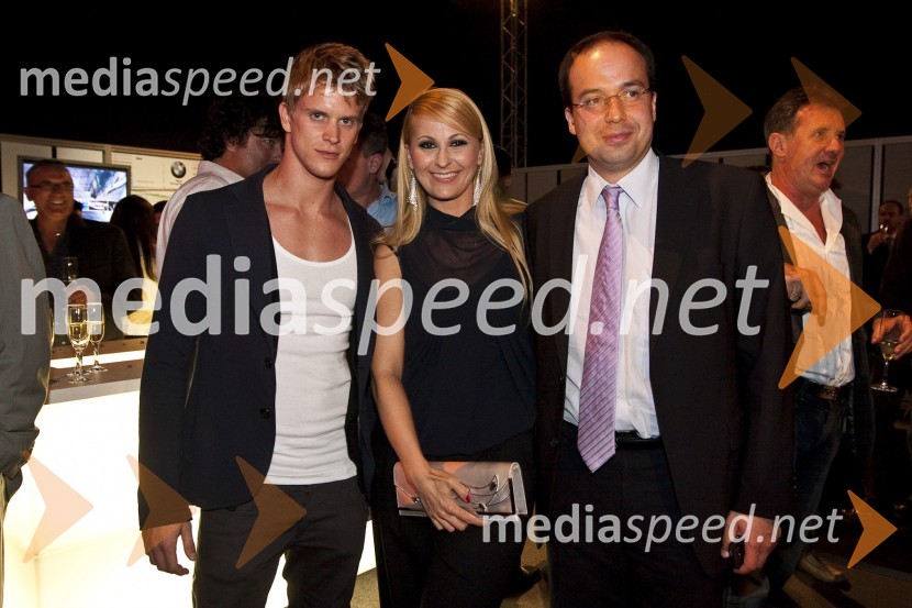 Lukas Zuschlag, baletnik, Karmen Stavec in Leo Oblak, predsednik uprave Infonet MediePredstavitev BMW Z4 Roadster in predpremiera BMW Series 5 Gran Turismo