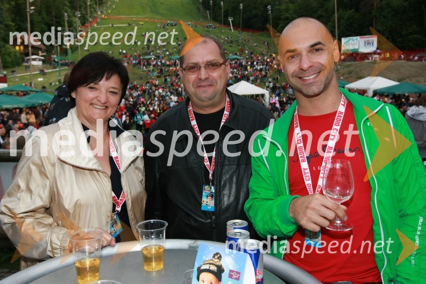 Duška Vuga Cizl, direktorica agencije Mediamix in njen mož Boris Cizl ter Igor Kenda, direktor oglaševalske agencije DCC marketing d.o.oRadio City, koncert 2009
