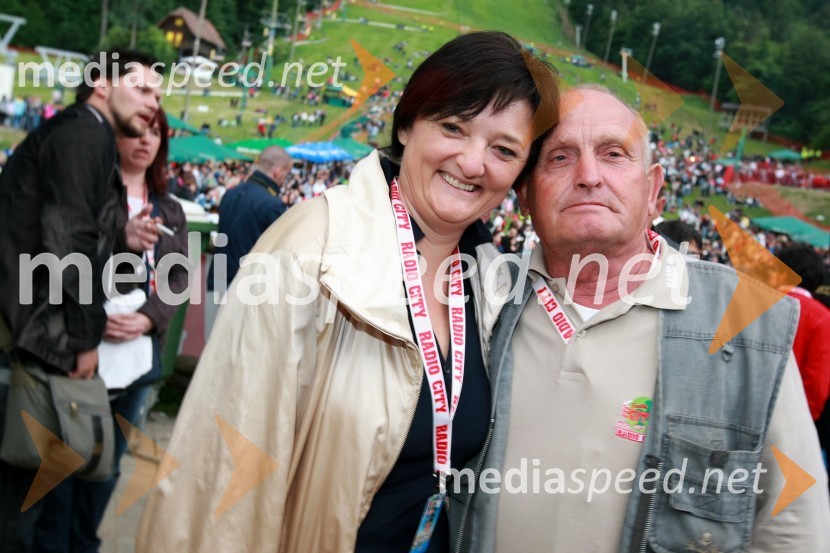 Duška Vuga Cizl, direktorica agencije Mediamix in Jože PuklRadio City, koncert 2009
