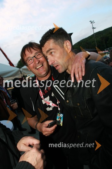 Smiljan Kreže, organizator in Marko Simeunovič, nekdanji nogometašRadio City, koncert 2009