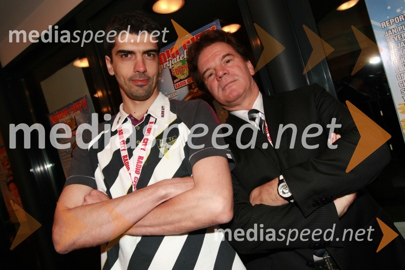 Bor Greiner, odgovorni urednik na Radiu City in Mišo Hölbl, direktor in lastnik Radia CityRadio City, koncert 2009