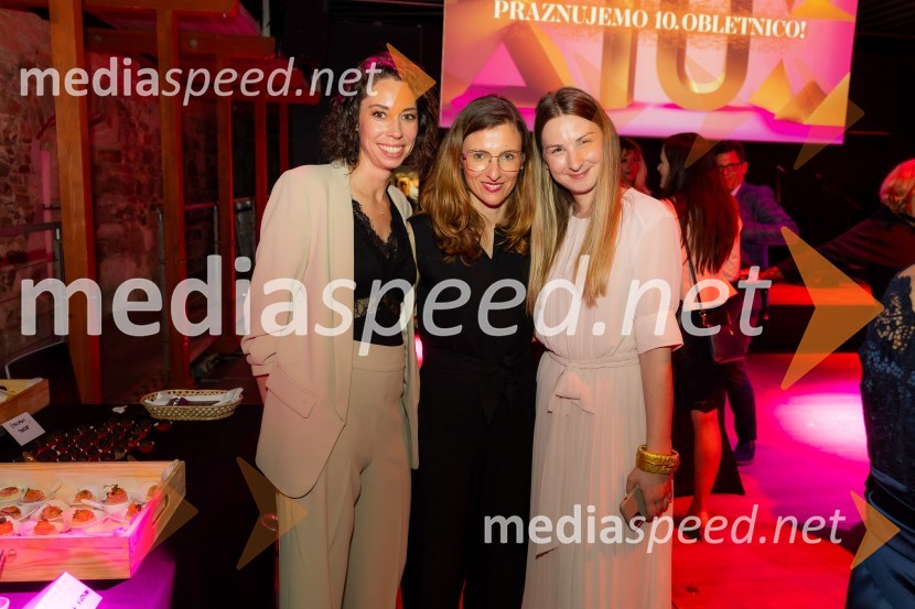  Petra Kregar, starejša svetovalka za komuniciranje, IPPR;  Tjaša Toni Skubic, Mediade;  Nina Manfreda, mlajša svetovalka za komuniciranje, IPPRČista desetka – 10. obletnica agencije IPPR