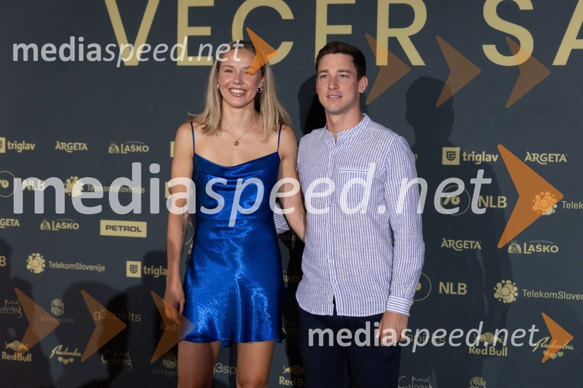  Anamarija Lampič, smučarska tekačica, Slovenija;  Boštjan  Klavžar, smučarski tekačVečer šampionov 2024