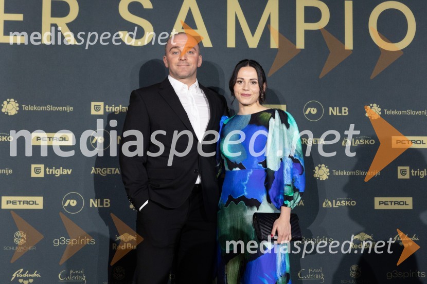  Željko Stević;  Gloria Kotnik, deskarka na snegu Večer šampionov 2024