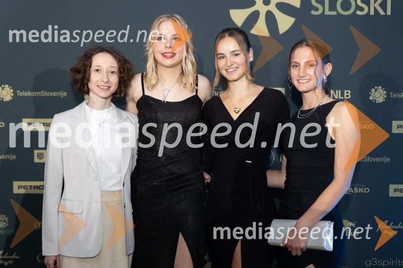  Nika  Prevc, smučarska skakalka;  Taja Bodlaj, smučarska skakalka;  Nika Križnar, smučarska skakalka;  Katra Komar, smučarska skakalkaVečer šampionov 2024