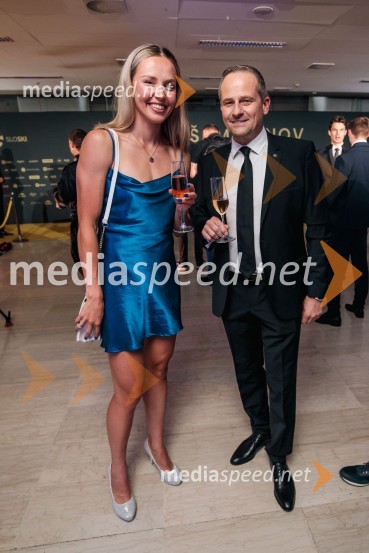  Anamarija Lampič, smučarska tekačica, Slovenija;  Tomaž Šušteršič, generalni sekretar organizacijskega komiteja PlanicaVečer šampionov 2024