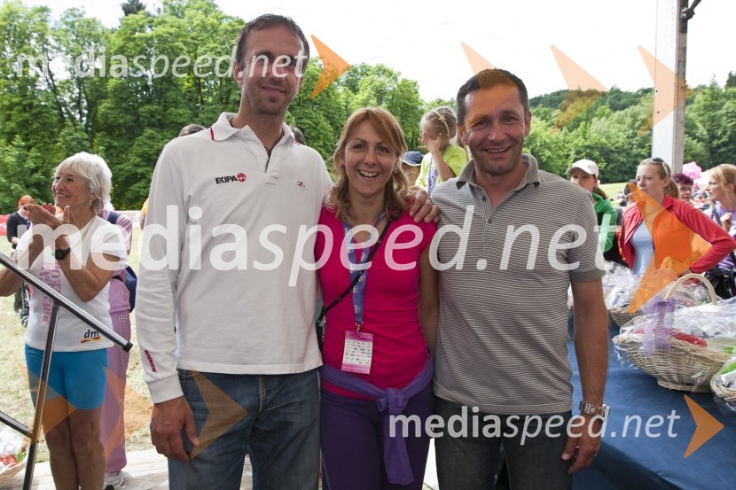 Jani Klemenčič, nekdanji veslač, Alenka Bikar, nekdanja atletinja in Sašo Grajf, nekdanji biatlonec4. DM-ov tek za ženske