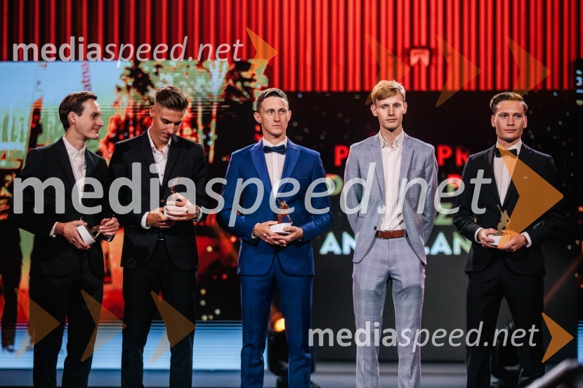  Domen Prevc, smučarski skakalec;  Timi Zajc, smučarski skakalec;  Peter  Prevc, smučarski skakalec;  Lovro Kos, smučarski skakalec;  Anže Lanišek, smučarski skakalecVečer šampionov 2024