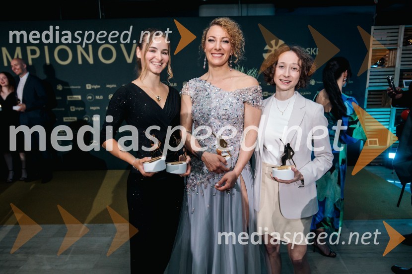  Nika Križnar, smučarska skakalka;  Ilka Štuhec, slovenska alpska smučarka;  Nika  Prevc, smučarska skakalkaVečer šampionov 2024