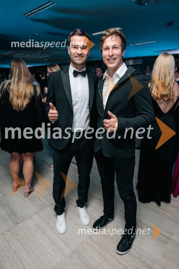  Robert Hrgota, trener slovenske skakalne reprezentance;  Jurij Tepeš, nekdanji smučarski skakalecVečer šampionov 2024