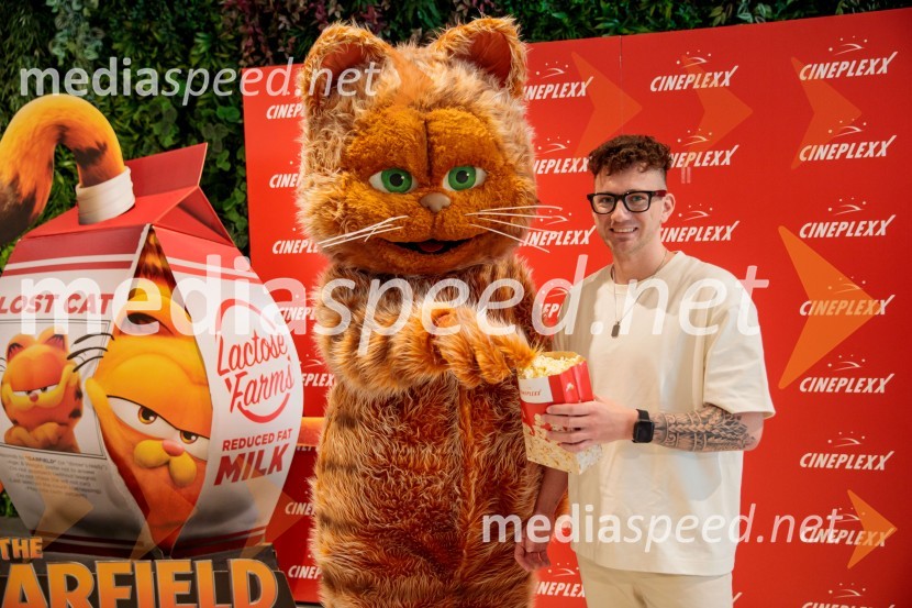  David DobrikovicPremiera filma najbolj popularnega oranžnega mačka Garfield v Cineplexx Ljubljana