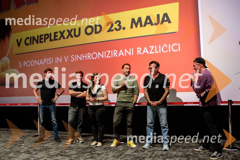  Robert Korošec, igralec;  Gašper Gep Markun;  Ana Maria Mitić, stand up komičarka;  Rok Kunaver, igralec;  Jernej Kuntner, igralec;  Matic MeškoPremiera filma najbolj popularnega oranžnega mačka Garfield v Cineplexx Ljubljana