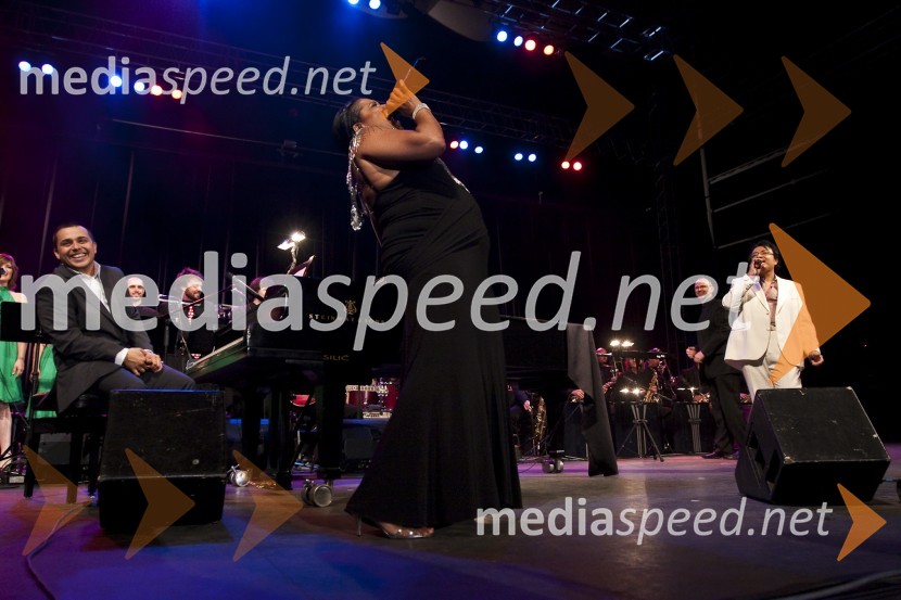 Uroš Perić, pevec, Sheila Raye Charles, pevka in hčerka pevca Raya Charlesa ter Oto Pestner, pevecElvis meets Ray, koncert