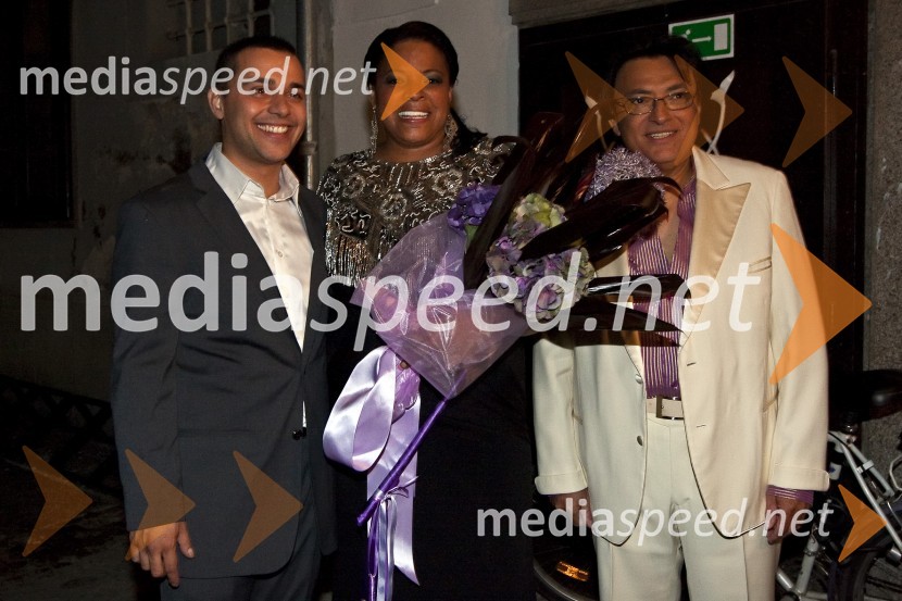 Uroš Perić, pevec, Sheila Raye Charles, pevka in hčerka pevca Raya Charlesa ter Oto Pestner, pevecElvis meets Ray, koncert