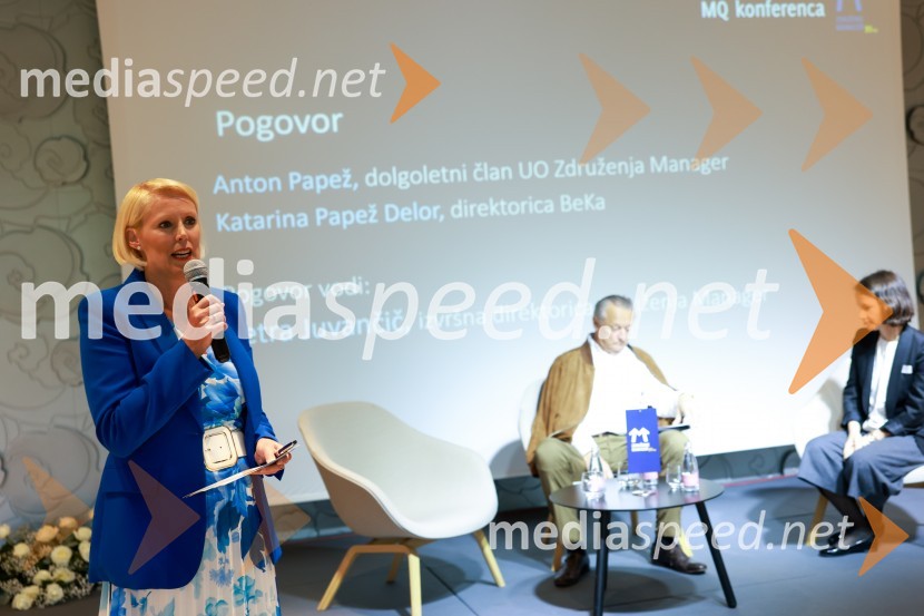 Petra Juvančič, izvršna direktorica, Združenje Manager;  Anton Papež, globalni vodja in soustanovitelj podjetja InterenergoMQ konferenca 2024