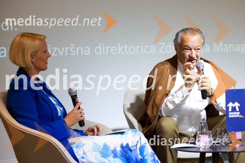  Petra Juvančič, izvršna direktorica, Združenje Manager;  Anton Papež, globalni vodja in soustanovitelj podjetja InterenergoMQ konferenca 2024