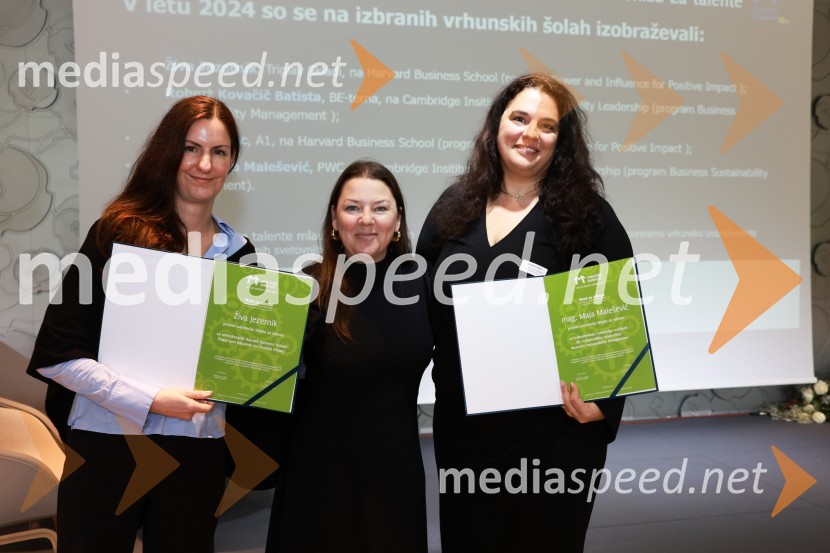  Živa Jezernik, Triglav Skladi;  Tjaša Kolenc Filipčič, vodja upravljanja z blagovno znamko in direktorica marketinga v Skupini Triglav;  Maja MaleševičMQ konferenca 2024