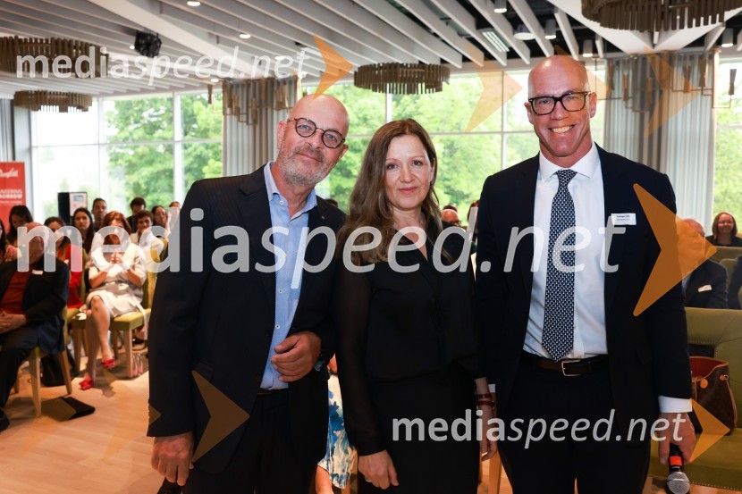  Aaron Marko, Hansen Beck;  Bojana Florjančič, Hansen Beck;  Luka Podlogar, NLB SkladiMQ konferenca 2024