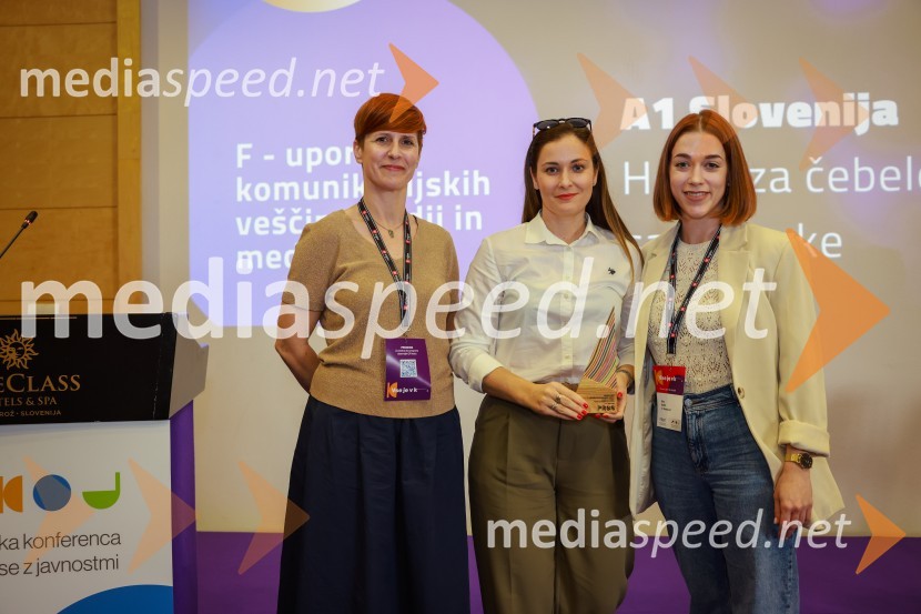  Mateja Breznik, Novartis;  ... ;  Ana Boršič, A1 Slovenija26. SKOJ, prvi dan konference in podelitev nagrad Prizma