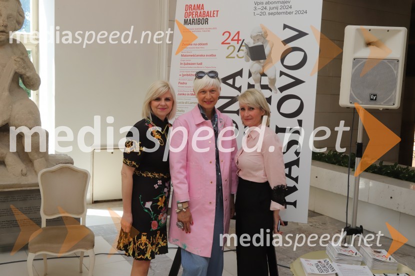  Darja Čižek, marketing, SNG Maribor;  Barbra Drnač, novinarka, plesalka, koreografinja in televizijska voditeljica;  Anja  Žižek, marketing SNG MariborSlovensko narodno gledališče Maribor Drama, Opera, Balet, predstavilo repertoar sezone 2024/2025