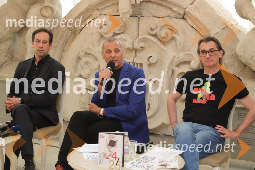  Simon Krečič, umetniški direktor Opere SNG Maribor;  Danilo Rošker, direktor SNG Maribor;  Aleksandar  Popovski, režiser, umetniški direktor Drame SNG MariborSlovensko narodno gledališče Maribor Drama, Opera, Balet, predstavilo repertoar sezone 2024/2025