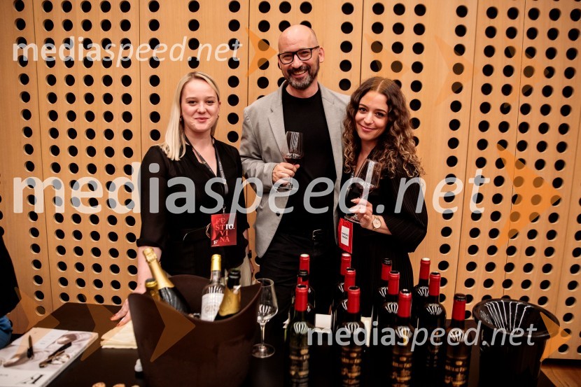  Maša Košorok, Château Faugas, Bordeaux;  Srečko Štagar, Eventim;  Katja Grosman, herman in partnerjiJubilejni 10. Festvina