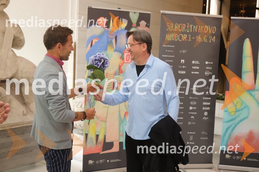  Aleš Novak, umetniški direktor Festival Borštnikovo srečanje;  Branko Šturbej, igralecNovinarska konferenca pred začetkom 59. Festivala Borštnikovo srečanje