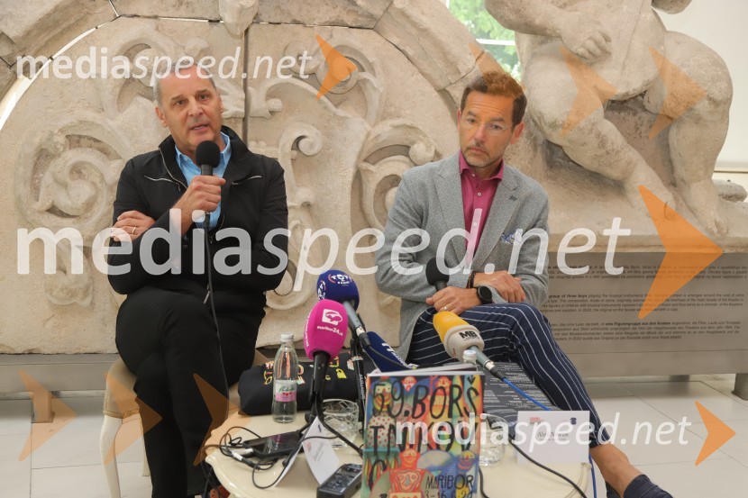  Danilo Rošker, direktor SNG Maribor;  Aleš Novak, umetniški direktor Festival Borštnikovo srečanjeNovinarska konferenca pred začetkom 59. Festivala Borštnikovo srečanje