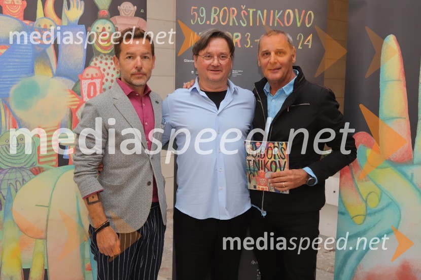  Aleš Novak, umetniški direktor Festival Borštnikovo srečanje;  Branko Šturbej, igralec;  Danilo Rošker, direktor SNG MariborNovinarska konferenca pred začetkom 59. Festivala Borštnikovo srečanje