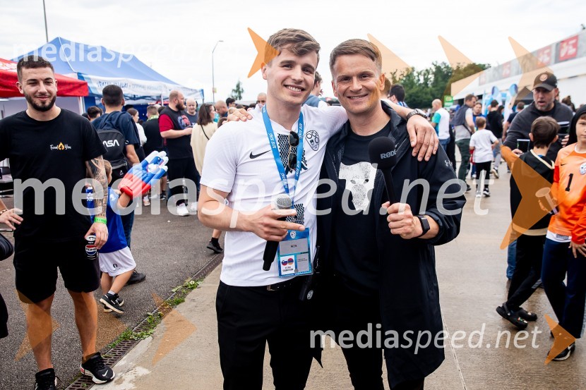  Klemen Kopina, speaker, MC;  Tadej Bricelj, voditeljPripravljalna tekma za Euro 2024: Slovenija – Armenija