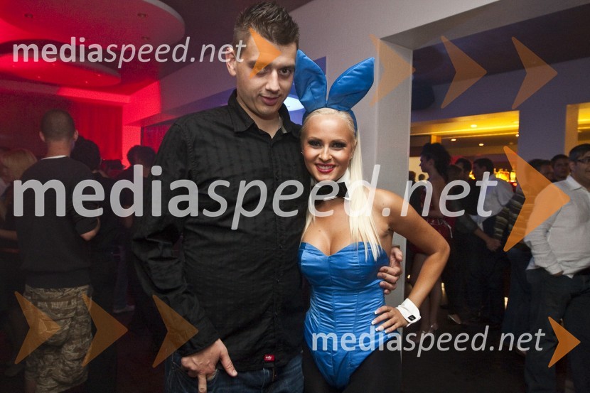 Rok Trkaj, raper in njegovo dekle Doroteja Premužič, playboyeva zajčicaPlayboy party