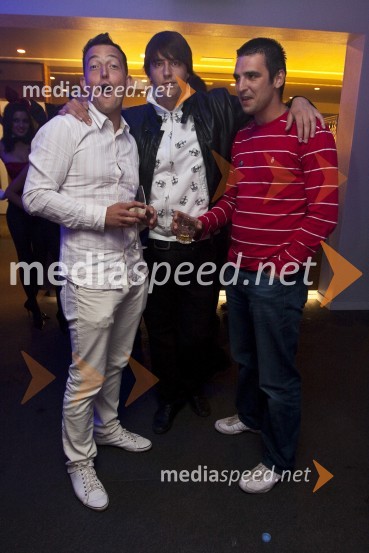 Zlatko, raper, njegov organizator Igor Petrivčanin in Igor Potočnik, glasbeni producentPlayboy party