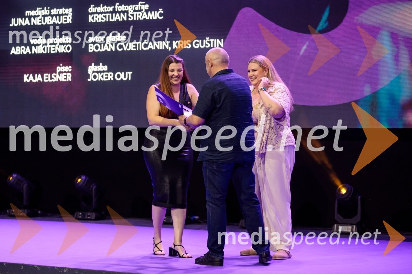  Nikolaja Frece, A1 Slovenija;  Boštjan Napotnik, kreativni direktor, Futura DDB;  ... 33. SOF, podelitev nagrad