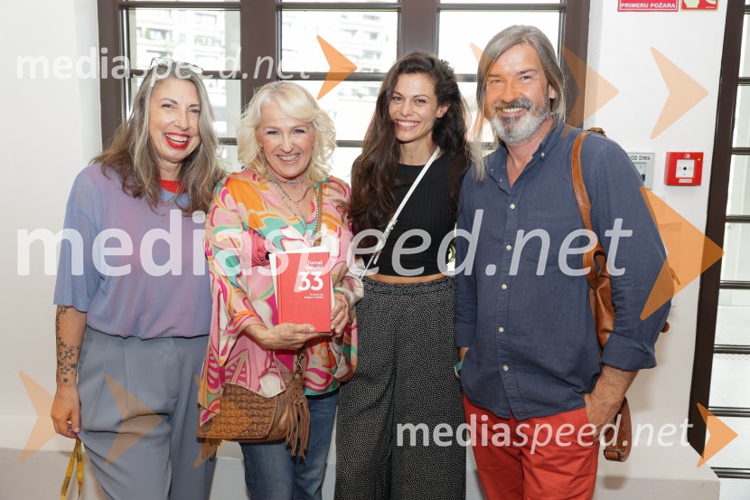  Melinda Rebrek, izvršna producentka LJFW;  Alenka Godec, pevka;  Natasha Naneva, manekenka;  Aleš Pirec, prokurist, PIRANA d.o.o.Predstavitev knjige: 33, avtorja Tomaža Miheliča