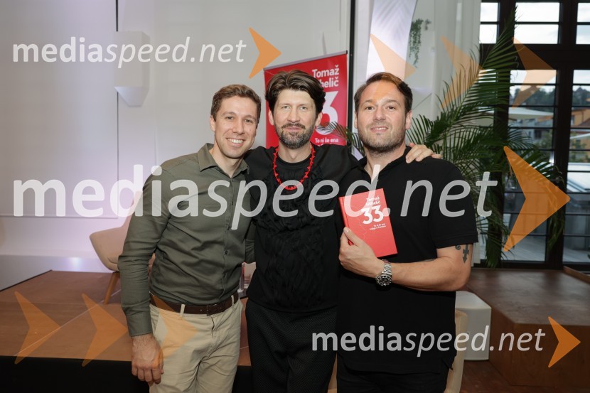  Sašo  Avsenik, glasbenik;  Tomaž Mihelič - Marlenna, član skupine Sestre;  Anže Langus Petrovič, basistPredstavitev knjige: 33, avtorja Tomaža Miheliča