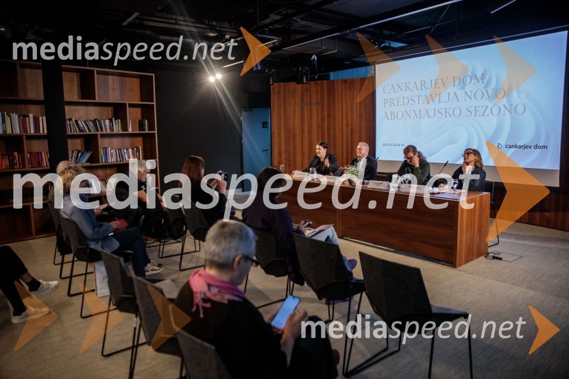  Uršula Cetinski, generalna direktorica, Cankarjev dom; mag. Aleš Drenik, vodja programa resne glasbe, opere in balet, Cankarjev dom;  Andrej Jaklič, vodja gledališkega in sodobnoplesnega programa CD;  Marjeta Lavrič, Direktorica Centra kulture Španski borci ter vodja programa in produkcije Zavoda EN-KNAPPredstavitev Zlatega in Srebrnega abonmaja ter abonmaja Veličastni 2024/25, Cankarjev dom