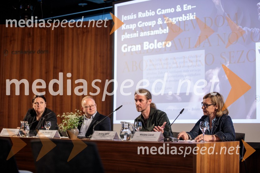  Uršula Cetinski, generalna direktorica, Cankarjev dom;  Alan Kavčič, predstavnik za odnose z javnostmi SNG Maribor;  Andrej Jaklič, vodja gledališkega in sodobnoplesnega programa CD;  Marjeta Lavrič, Direktorica Centra kulture Španski borci ter vodja programa in produkcije Zavoda EN-KNAPPredstavitev Zlatega in Srebrnega abonmaja ter abonmaja Veličastni 2024/25, Cankarjev dom